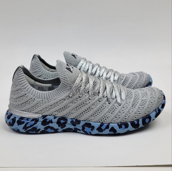 APL Techloom Wave Leopard Blue Silver Running Shoes NEW - 8 - Picture 6 of 12
